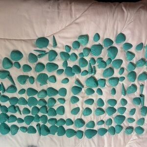 161 Aqua Teal Painted Real Seashells For Decorating Or Center Pieces